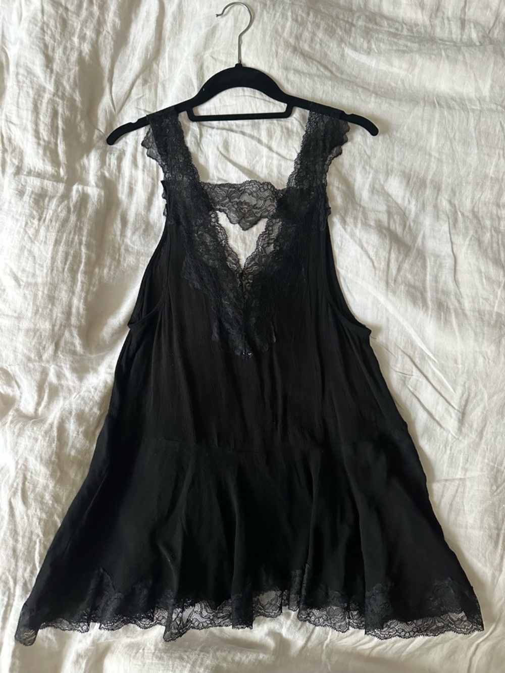 Vintage Free People Lace-Trim Babydoll Top - Picture 4 of 6